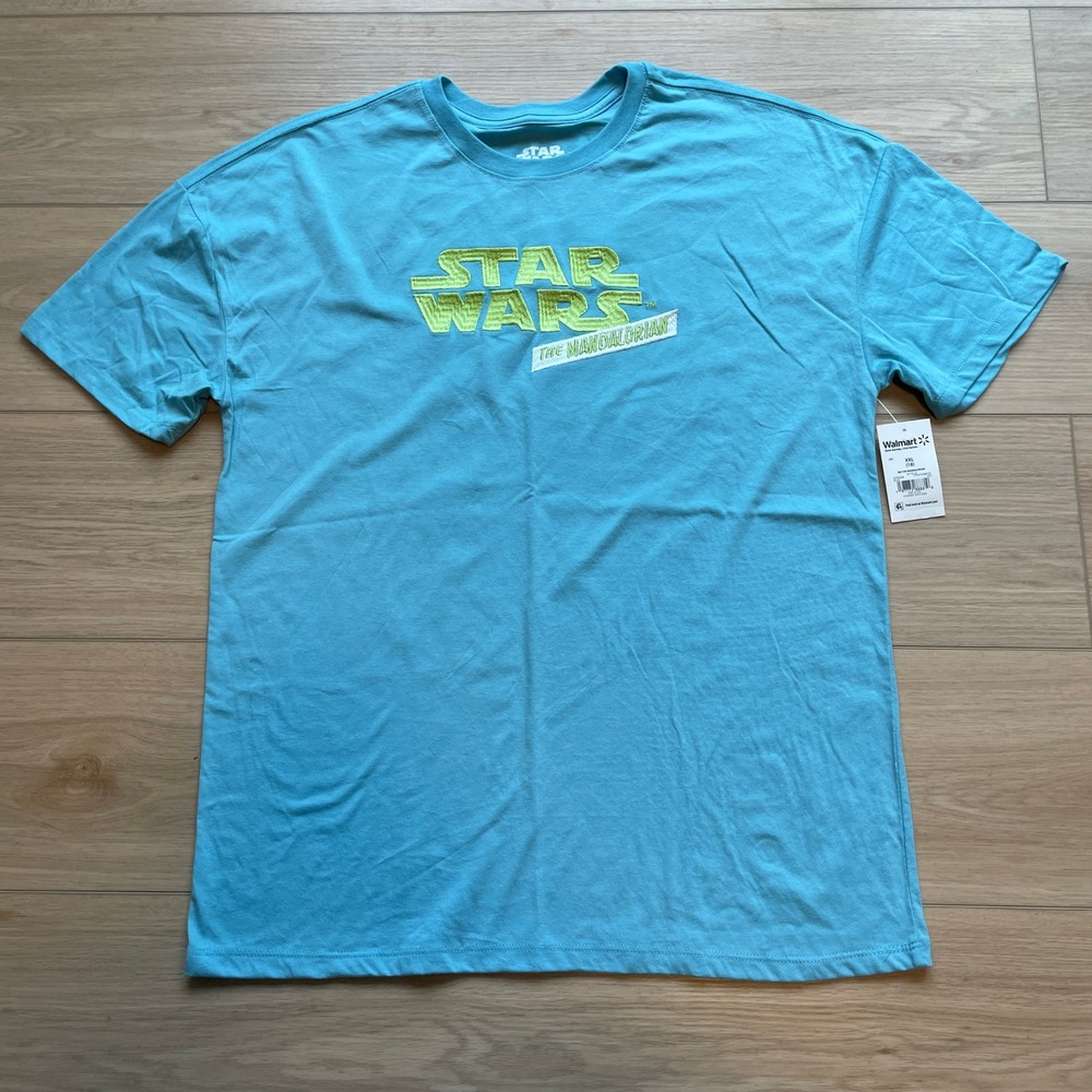Star Wars The Mandalorian Grogu Baby Yoda Sky Blue Graphic Tee XXL 18 NWT
